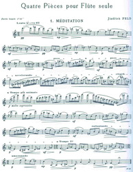QUATRE PIECES FOR FLUTE by Jindrich FELD / příčná flétna