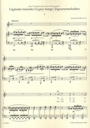 Dvořák: Cigánské melodie op. 55 / zpěv (vyšší hlas) a klavír