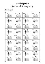 Hudební pexeso - Houslový klíč 2 - 72 kartiček pro zábavnou výuku hudební nauky - noty c2 - g3