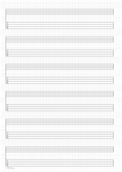 Notový sešit pro mandolínu A4 - 40 stran, 6 notových řádků s tabulaturou