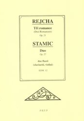 Jindřich Klindera REJCHA / STAMIC - Tři romace op.21 / Duo op.27 - dva nástroje stejného ladění (flétny, housle, klarinety)