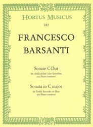 Barsanti: Sonata in C major for Treble Recorder or Flute and Basso continuo