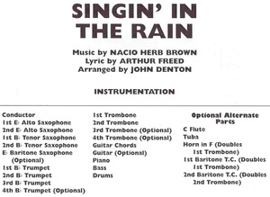 SINGING IN THE RAIN - Young Jazz Ensemble (grade 2) / partitura + party