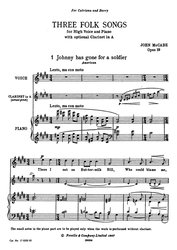 McCabe: Three Folk Songs / zpěv a klavír (a klarinet)