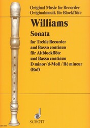 WILLIAMS: SONATA D minor (d-MOLL) pro altovou zobcovou flétnu a klavír (basso continuo)