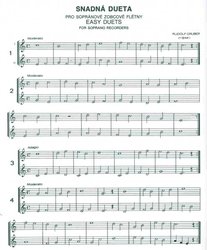 Snadná dueta pro zobcové flétny nebo dva nástroje stejného ladění - Rudolf Gruber