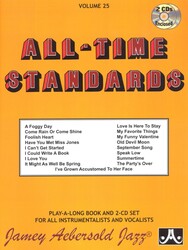 JAMEY AEBERSOLD JAZZ, INC AEBERSOLD PLAY ALONG 25 - ALL TIME STANDARDS + 2x CD