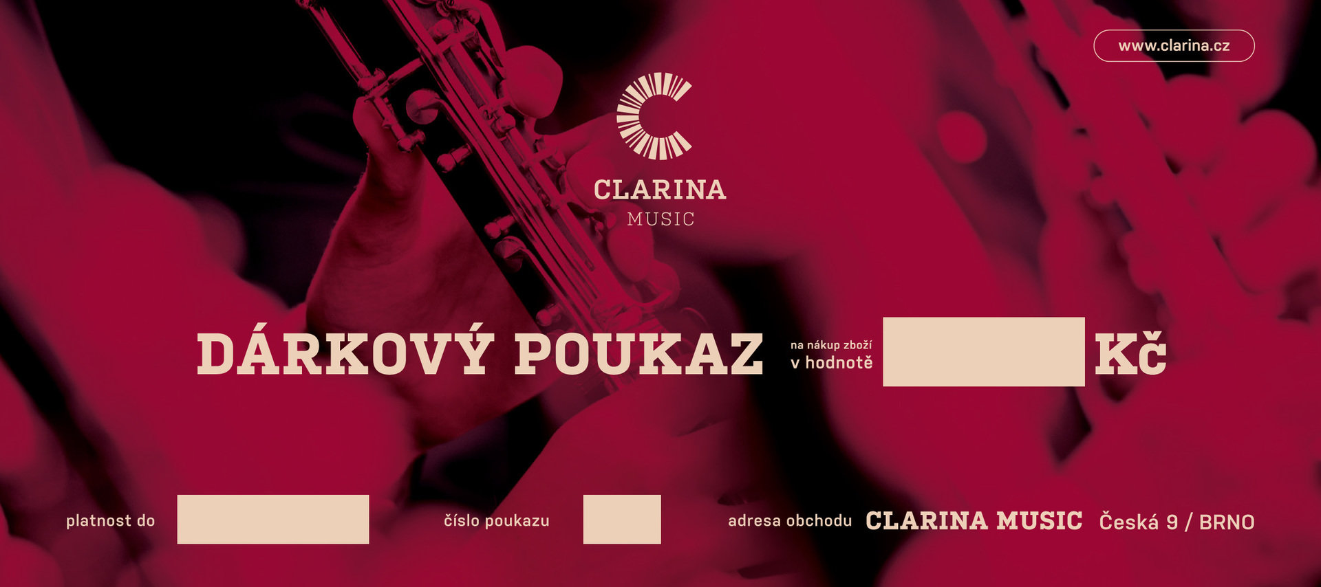 Clarina Music Dárkový poukaz 10000 Kč