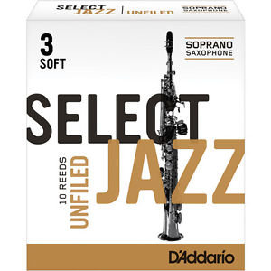 D'Addario Select Jazz Unfiled plátek pro soprán saxofon tvrdost 3S