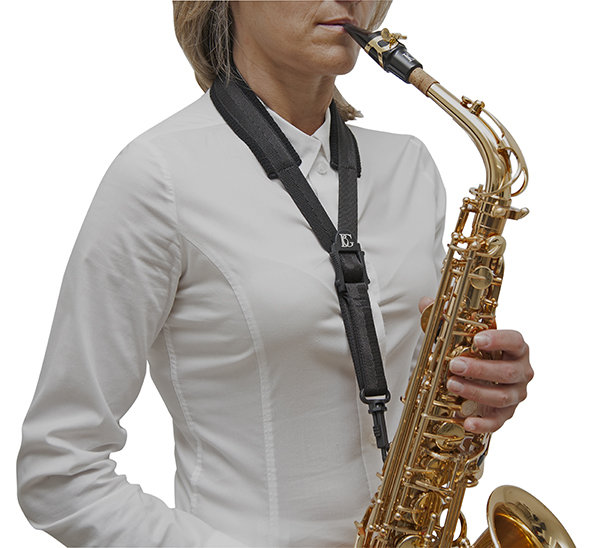 BG S14SH saxofonový popruh pro alt a tenor saxofon, karabina, velikost XL