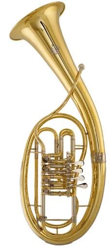 Gebr. Alexander Model 108 G - B jednoduchá Wagner tuba - zlatá mosaz