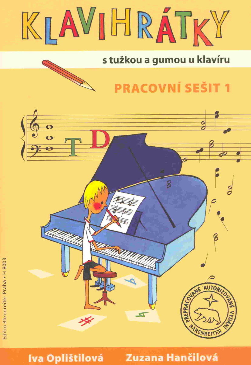 Bärenreiter KLAVIHRÁTKY s tužkou a gumou u klavíru