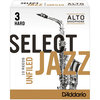 D'Addario Select Jazz Unfiled plátek pro alt saxofon tvrdost 3H