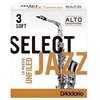 D'Addario Select Jazz Unfiled plátek pro alt saxofon tvrdost 3S