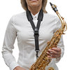 BG S10SH saxofonový popruh pro alt a tenor saxofon, karabina, velikost L