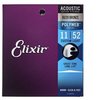 ELIXIR 80/20 Bronze Polyweb 11/52 struny pro akustickou kytaru, bronze - Custom Light, kov