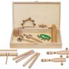 GOLDON 30130 - perkusní set 3 - 15 kusů, dřevěná krabice