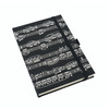 Agifty Notebook Sheet Music Black A6 - zápisník A6 s motivem notové osnovy, černo-bílý