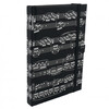 Agifty Notebook Sheet Music Black A6 - zápisník A6 s motivem notové osnovy, černo-bílý