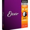 ELIXIR 80/20 Bronze Nanoweb 10/47 struny pro akustickou kytaru, bronze - Extra Light, kov