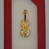 LUKO servis - Brosche, violine, kleine, Gold mit Strasssteinen