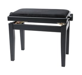 GEWA music stolička pro piano Deluxe černý mat, černý sedák JB2