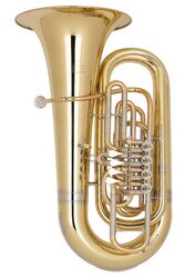 MIRAPHONE B tuba Hagen  494A - mosaz, zlatomosazné prvky, 3/4 velikost, 4 ventily