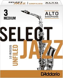 RICO Rico Select Jazz Unfiled Blatt für Alt Saxophon, Stärke 3M - stück