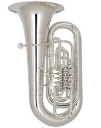 MIRAPHONE B tuba Hagen  494A - postříbřená mosaz, 3/4 velikost, 4 ventily