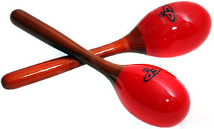 Latin Percussion Maracas, Wood Maracas - Large/Red