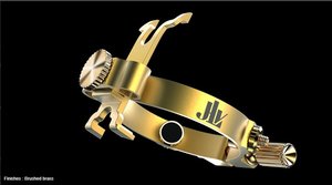 JLV ligatura pro kaučukovou hubičku na alt saxofon - kartáčovaná mosaz