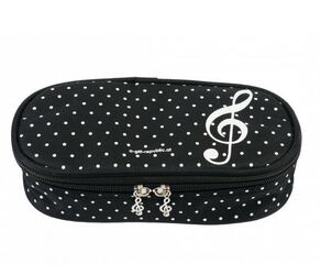 Agifty Pencil Case G-Clef Dots Black LUX - pouzdro na tužky s motivem houslového klíče