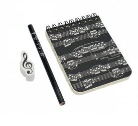 Agifty Writing Kit Mini A7 - mini psací sada Black/White - zápisník, tužka, guma