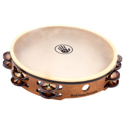 Black Swamp Percussion Professionelles Tamburin SoundArt Series, Chromium 25™, Calf Head, zweireihig 10"