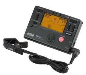 KORG TM-60C BK digitální ladička/metronom + kontaktní mikrofon CM-200, barva černá