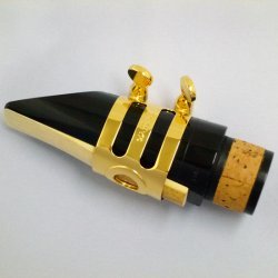 Wood Stone - ligatura na hubičku pro B klarinet - masivní stříbro potažené ružovým zlatem