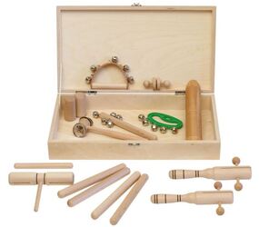 GOLDON 30130 - perkusní set 3 - 15 kusů, dřevěná krabice