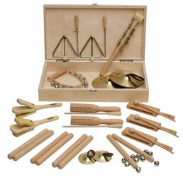GOLDON 30140 - perkusní set 4 - 32 kusů, dřevěná krabice