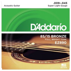 D'ADDARIO EZ890 - sada strun .009 pro akustickou kytaru - kov
